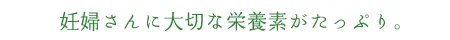 妊婦さんに大切な栄養素がたっぷり。