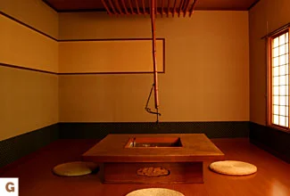 囲炉裏つき客室のくつろぎ