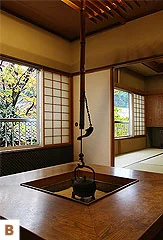 囲炉裏のあるお部屋