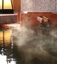 ラジウム温泉の湯気