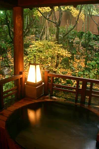 貸切露天風呂からの紅葉