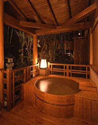 杉木立に囲まれた宿