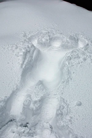 高台からの村杉温泉の雪景色