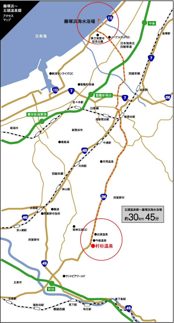 藤塚浜海水浴場アクセスマップ